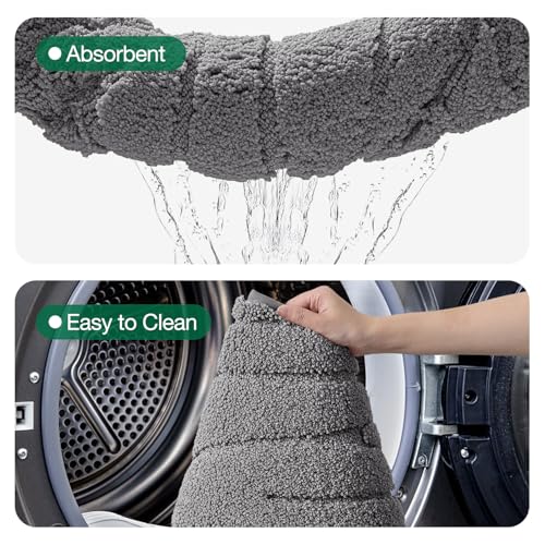 LUMI Bathroom Rug, Soft Absorbent Non Slip Bath Mat, Quick Dry Bath Mats, Machine Washable Microfiber Carpet for Modern Shower Room, Bathtub, Minimalist Bathmat, 44"x24", Dark Grey by LUMI - Image 4