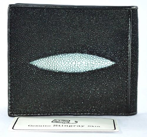 2EYEs CLASSY BLACK GENUINE STINGRAY LEATHER MEN'S WALLET W/Long Zipper Slot2
