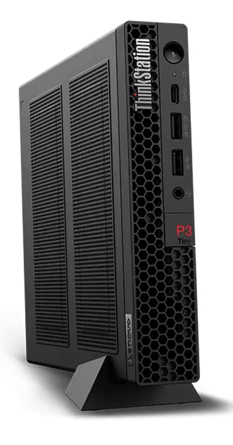 Image of Lenovo ThinkStation Workstation Mini Desktop (Intel i9-14900, T400 4GB, 64GB DDR5, 8TB PCIe SSD, WiFi 6, Bluetooth 5.3, 300W PSU, RJ-45, 1x DP; 3X mDP, HDMI, Win 11 Home) w /Premium Backpack
