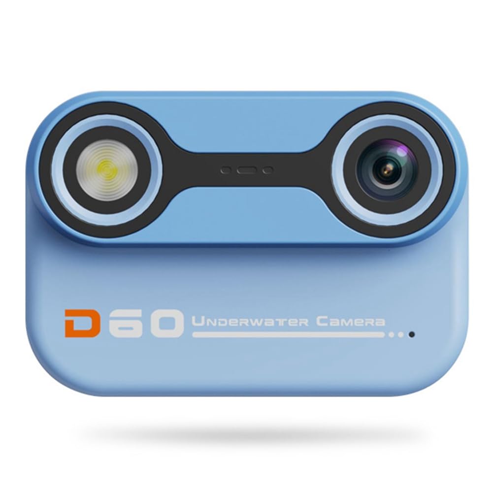 Fotocamera impermeabile per bambini, fotocamera subacquea, 3 metri, impermeabile prima e dopo, doppia fotocamera per nuotare all'aperto, blu