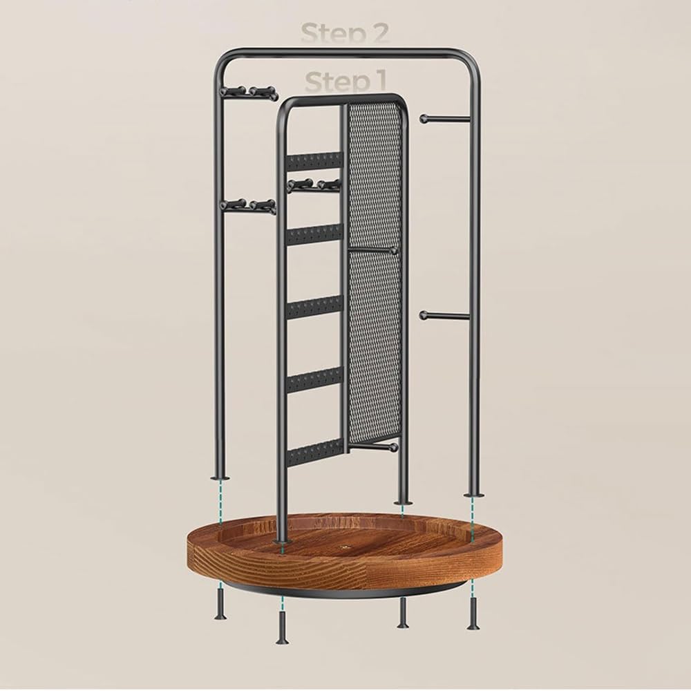 Schränke Removable Multi layer Rotating Jewelry Storage Rack | For Necklaces Earrings(Gold)