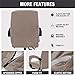 Velvet Plush Stretch Computer Office Chair Cover with Armrest, Solid Color Spandex Slipcover for Pets & Kids, Removable Universal Desk Chair Covers for Swivel Rotating Chair (Khaki,Medium)