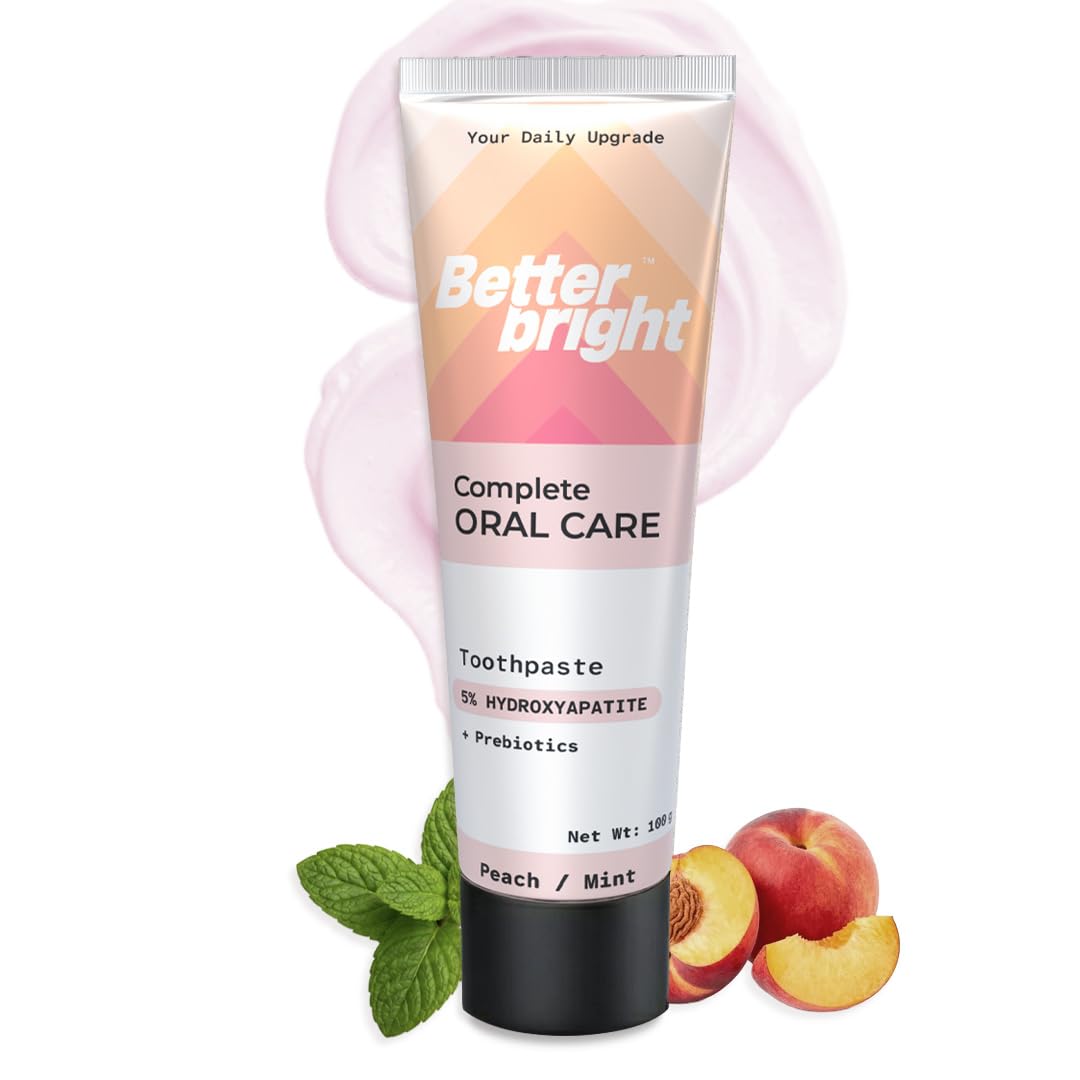 Peach Mint, 5% HAp +Nano Hydroxyapatite Toothpaste, Prebiotics Oral Care for Enamel Repair, Sensitivity Relief, Fluoride Free, SLS Free, 100g-image-18