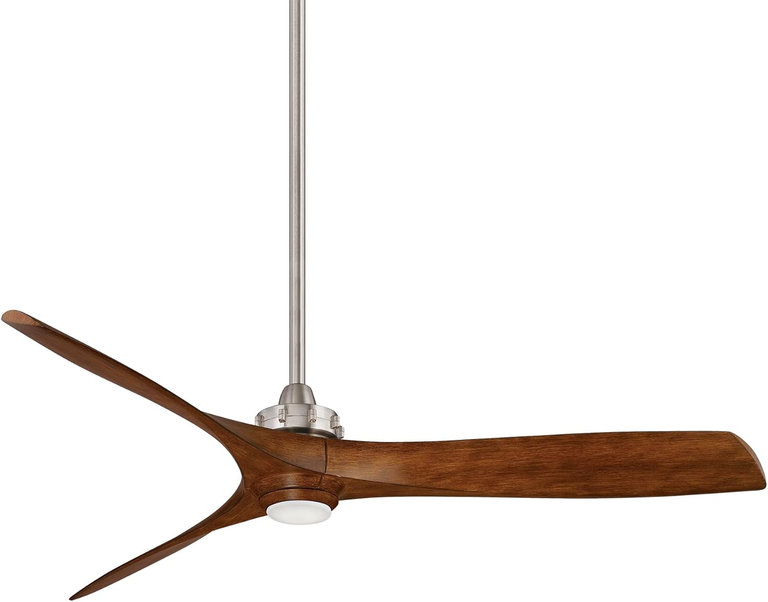 Minka-Aire F853L-BN/DK Aviation 60 Inch Ceiling Fan with LED Light and DC Motor in Brushed Nickel Finish and Distressed Koa Blades