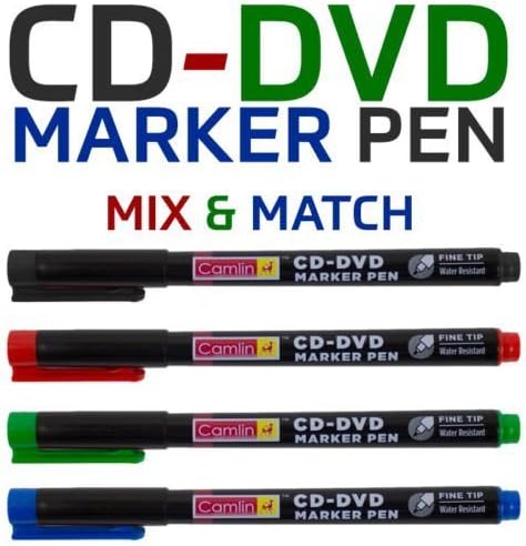 4 x FINE TIP CD DVD PERMANENT MARKER PENS RED-GREEN-BLUE-BLACK WATER/ UV RESIST