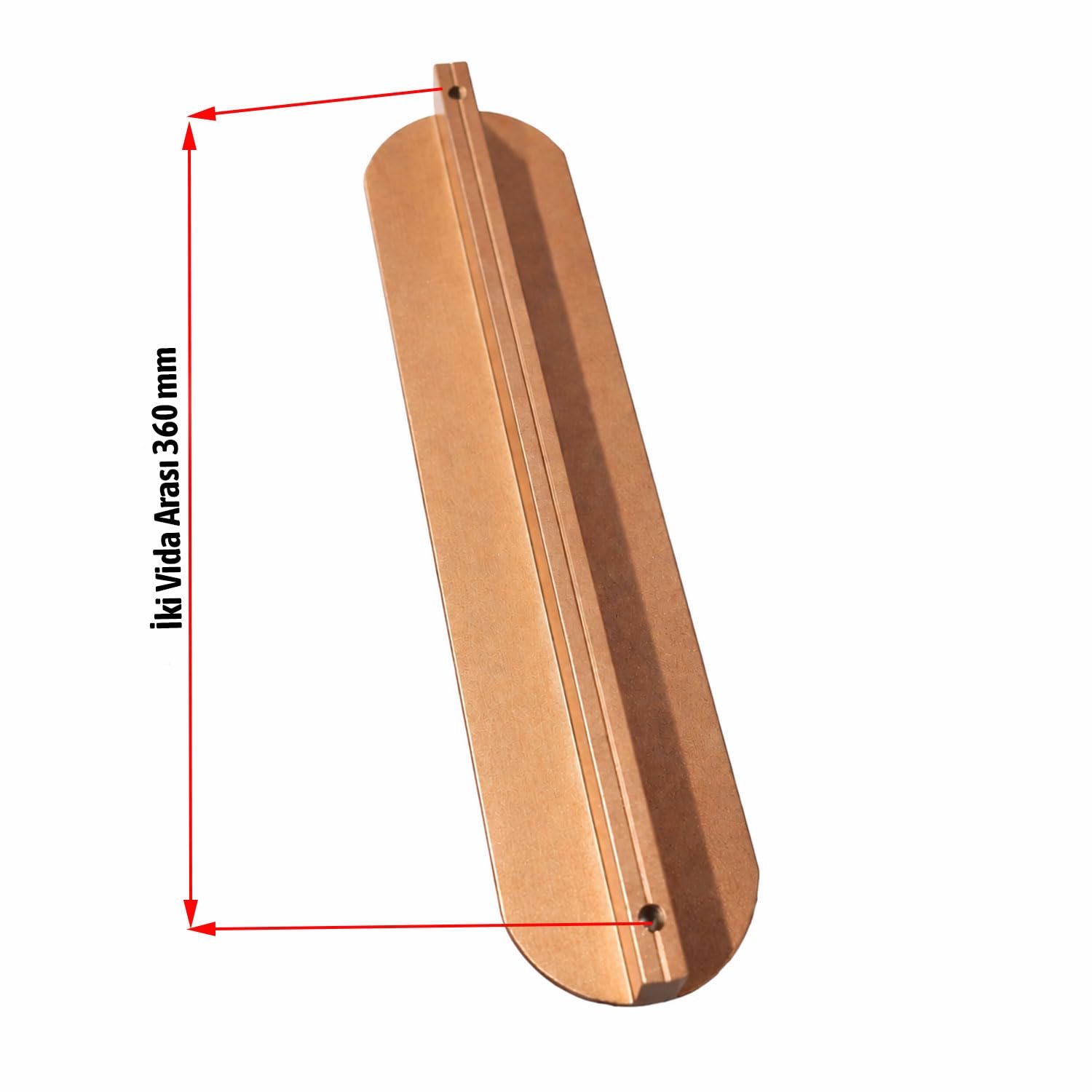 Aytuğ Geniş T Çizgili Oval Rose Çekmece Kulp 320 mm Modern Şık Mobilya Dolap Kapak Kulpu