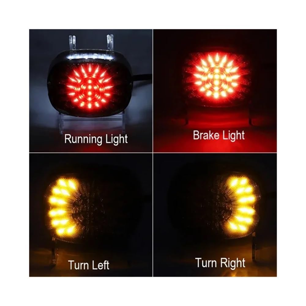 SinSed Moto luce freno stop Lampada freno fanale posteriore a LED per moto 1pc con lente fumé per Har&ley