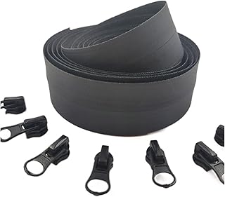 Cremallera impermeable de extremo abierto para almohada de equipaje, color negro, cremallera 3# 10 metros, 20 cabezales de tracción