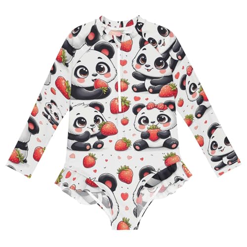 Image of Girls One Piece Swimsuits Long Sleeve Swimsuit Zipper Bathing Suits Swimwear