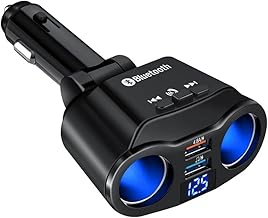Car Charger Distributor, Car Charger Cigarette Lighter Adapter with 2 Sockets Dual USB Ports Car Charger with LED Voltage Display