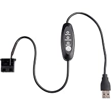 USB Fan Speed Controller ATX 4-Pin/MOLEX, 3-Speed 5V/9V/12V with LED, 50cm, Key Control, Black PVC Box for DIY Cooling