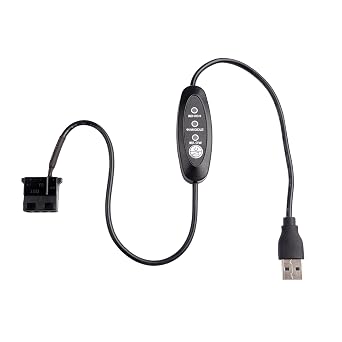 USB Fan Speed Controller ATX 4-Pin/MOLEX, 3-Speed 5V/9V/12V with LED, 50cm, Key Control, Black PVC Box for DIY Cooling
