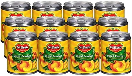 Del Monte Canned Sliced Peaches in Heavy Syrup, Yellow Cling, 8.5 Oz, Pack of 12