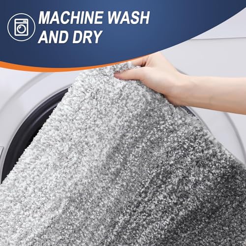 Image of HOWNICE Doormat for Bedroom,Bathroom,Kitchen,Living Room,Room Mats,Home Entrance Foot Mats,Floor mat,Main Door,Non Slip,Door Mate,Soft,Fur,Door Matt,Rugs,Bathmat (Stripe Grey Mat, Medium / /)