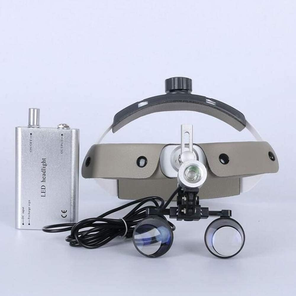 Dental Magnifiers, LED Dental Magnifier, Oral Canal Implantation Control, 3.5X & 2.5X Magnifiers, Dental Surgical Binocular Loupes, Leather Headband