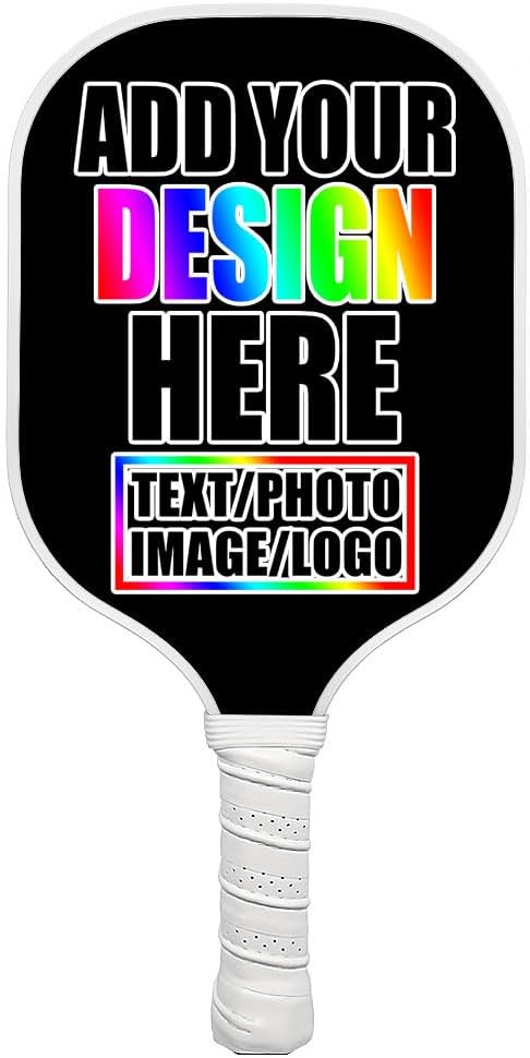 Customized Pickle Ball Paddles with Photo, Personalized Rackets with Name Text Logo, Custom Gifts for Men Women, Double Sided Print, 7.75x15.75 Inch