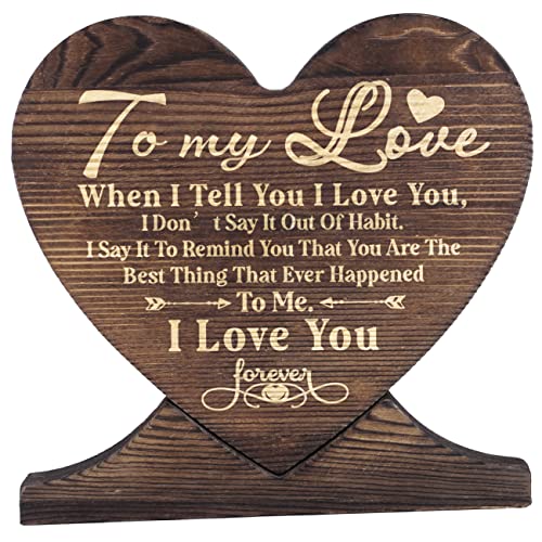 Inspirational To My Love The Perfect Personalized Gift, Wood Sign Personalized, Gift Wood Heart, Wood Signs for Crafts, Gifts Quote Wood Plaque Sign, Holiday Gift, Valentines Day Gift for My Love