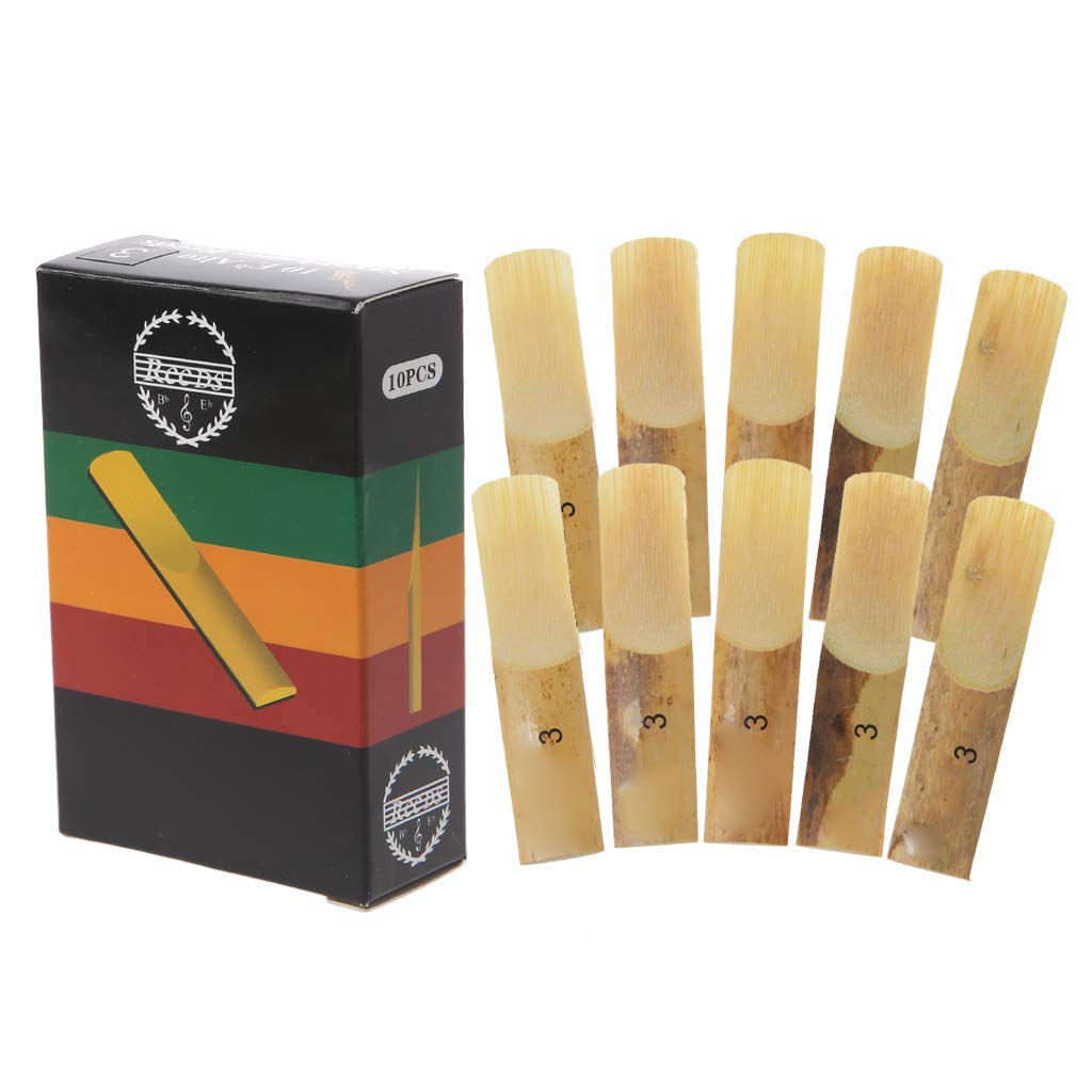 Joykk Light Yellow 10 Pieces Eb Alto Saxophone Reeds Strength 3 Sax Woodwind Instrument Parts
