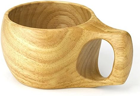 Ecloud Shop® Hecho a mano de madera Taza Copas Tazas de té decorativo Copas Rubberwood