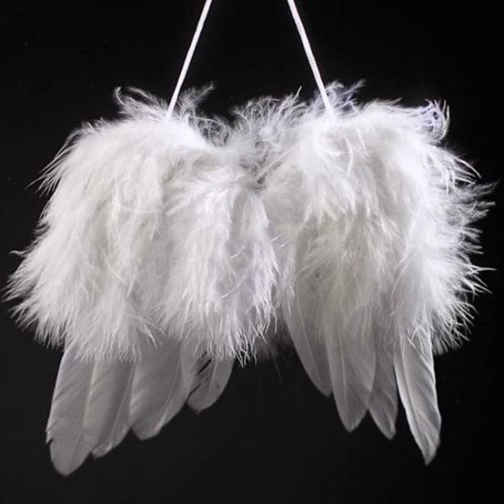 Mini Angel White Feather Wing Wedding Decoration Christmas Tree Hanging Ornament