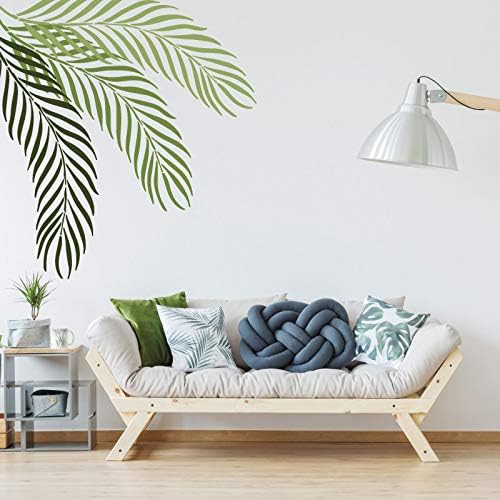 Miniatura 2 de NAKLEO Plantilla de pared de plástico reutilizable, 23 x 37 pulgadas, hoja de palma tropical, patrón de pintura de papel tapiz grande, plantilla de