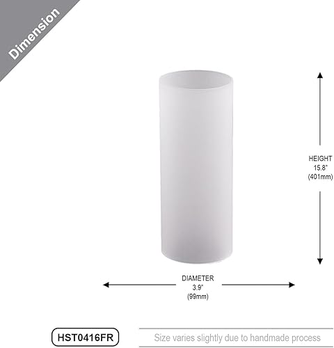 Miniatura 9 de WGVI Funda para portavelas Hurricane, ancho 5", Ht 10", cilindro de vidrio esmerilado abierto en ambos extremos, pantalla de tubo de chimenea, 1