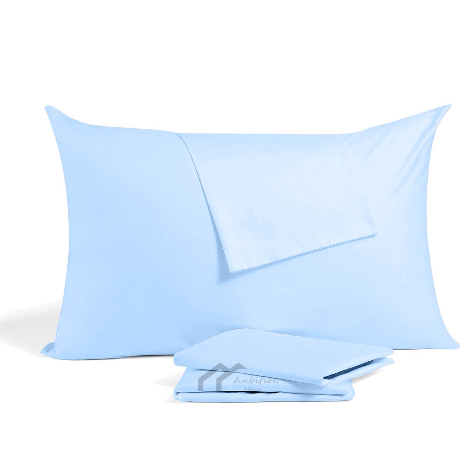 Toddler Travel mini Pillowcase 14 x 20 Zipper Set of 2 Small Pillow Cases for Travel Pillows 500 Thread Count 100% Soft Egyptian Cotton Travel Pillow