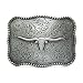 MASOP Vintage Western Cowboy Rodeo Rectangle Cattle Cow Head Belt Buckle Men