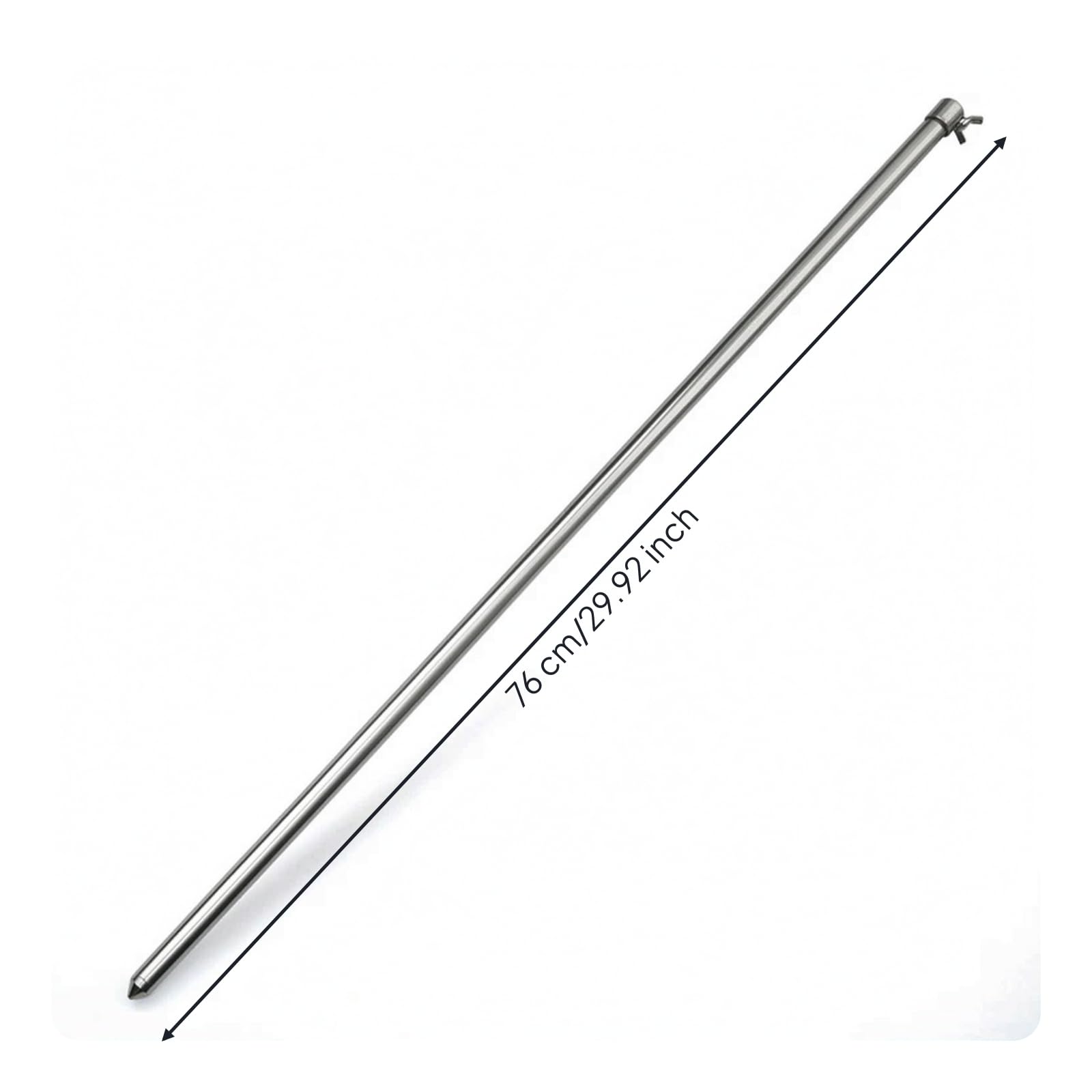 Support de Canne à Pêche Piquet Porte-cannes Support Ancrage Tige Cylindrique à Planter avec Serrage Rapide et Stable Adapté Rivière Camping, 76 Cm