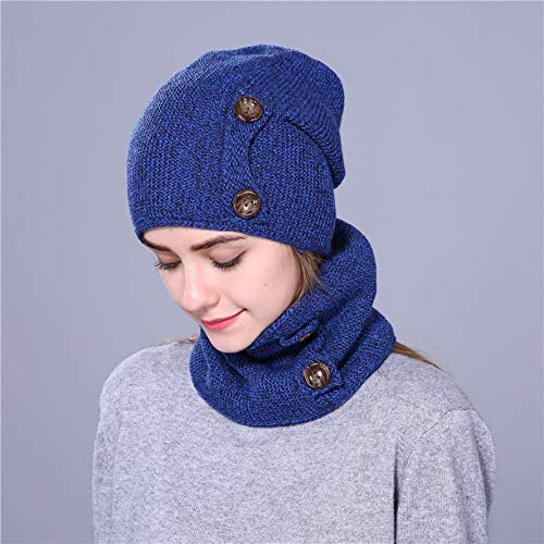 Bonnet tricoté femme et homme avec écharpe chaude pour le froid
