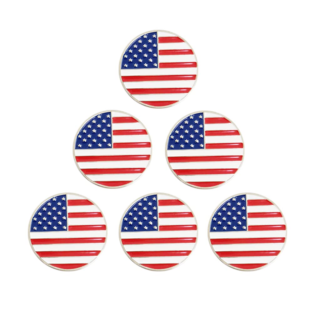 Myartte Lot of 6 Golf Ball Markers Assorted Patterns - Soft Enamel Technique (American Flag 1) (B0989NDQH3) Amazon Price History, Amazon Price Tracker