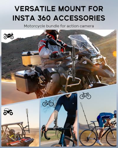 Image of Motorcycle Camera Mount for Insta360 X5 /X4 Accessories for GoPro | Motorcycle kit,handlebar mount for Osmo action camera,bike mount for Insta360 X5 /X4,motorcycle bundle studio outdoor shooting