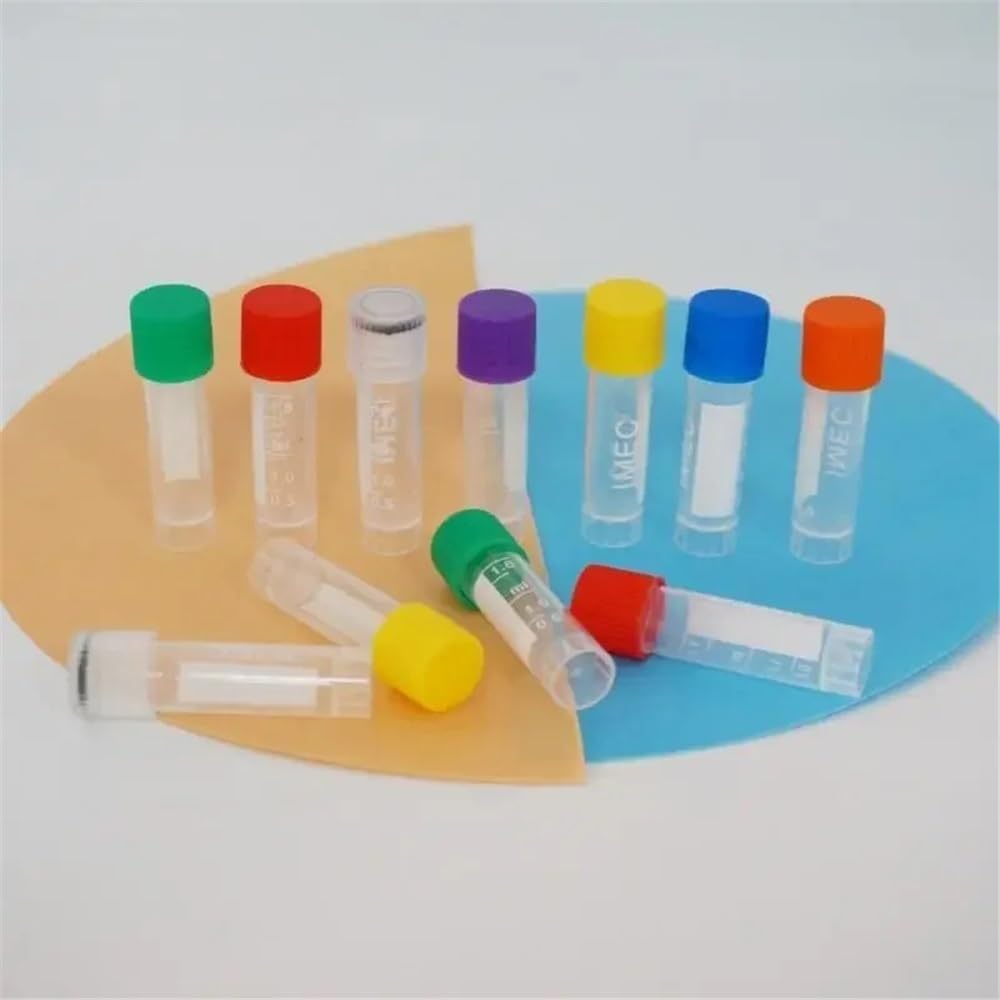 Equipos y suministros de laboratorio Lote de 500 crioviales plástico 1,8 ml con junta y tapa color