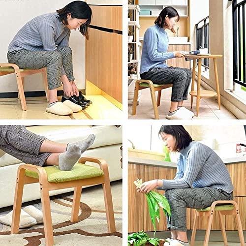 Petit Repose-Pieds coffre en bois et tabouret de repos en tissu pour salon