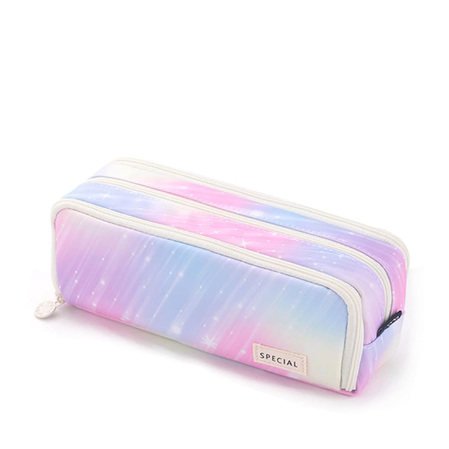 NEWUPZSI Pencil Case with 3 Compartments, Large Capacity, Pink Colour, 21.5 x 9 x 7 cm