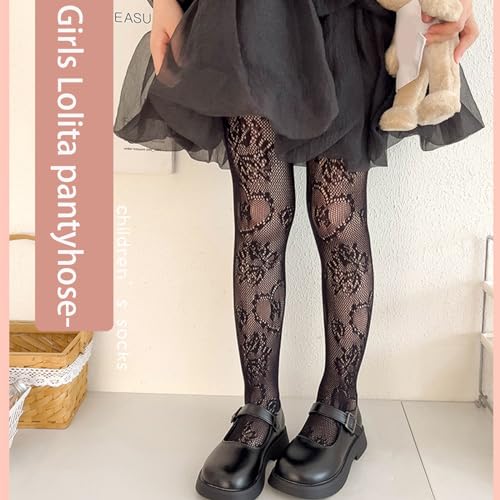 Mesh Heart Pattern Leggings For Little Girl Stretchy Stockings 3-12Y Child Spring Lace Pantyhose Kids Dress Socks Girl3