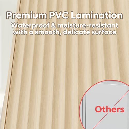 Besiter Fluted Bathroom Wall Cabinet Over The Toilet Storage, 23"x 29" Medicine Cabinet with Adjustable Shelf, Laundry Cabinet Wall Mounted and Kitchen Storage Cabinet(Natural Oak)