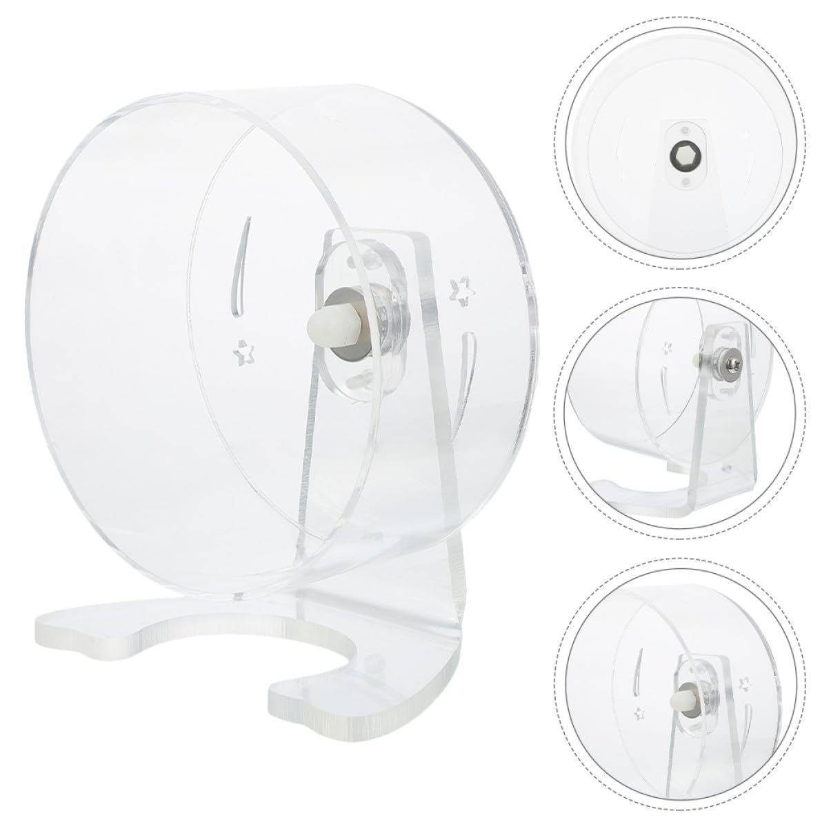 HEMOTON Rueda Silenciosa para Hámster con Soporte Juguete de Ejercicio Transparente para Pequeños Roedores Diseño Duradero y Ergonómico para Actividad Saludable