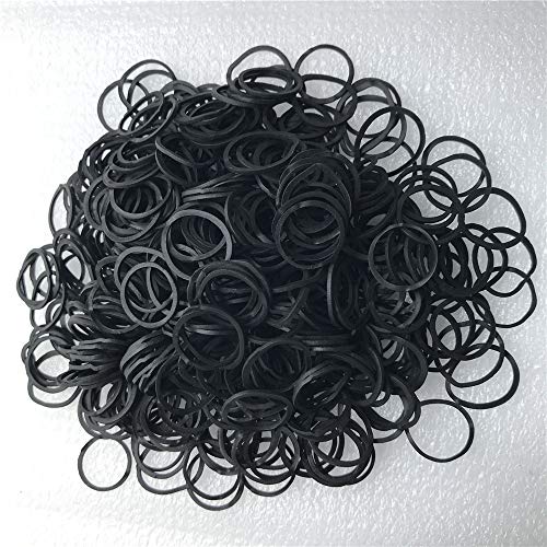 1200 Pcs Black Rubber Bands，Mini Hair Rubber Bands, Rubber Hair Ties, for Kids Hair, Braids Hair, Wedding Hairstyle and More by Aivwis (Diameter 15 mm, Black) - Thumbnail 7