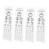 OUNONA Standard 4 Stück Pvc Visuelles Sehtest Wandchart Für Kinder Sehschärfetafel Zur Augenprüfung Zuhause Und Schule