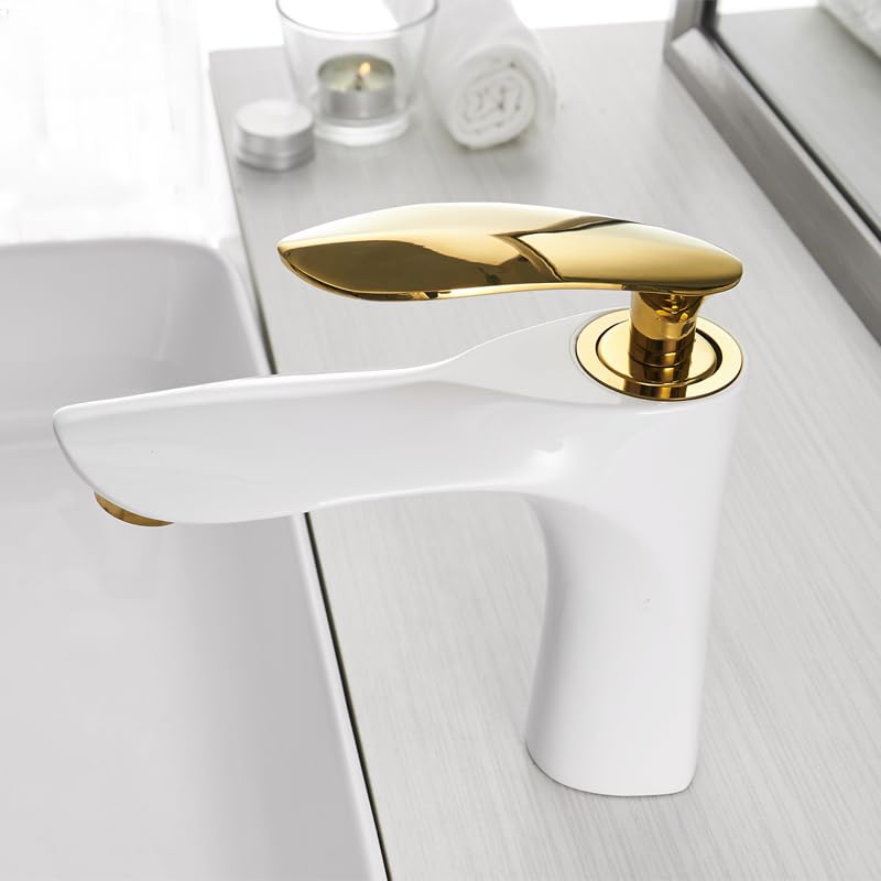 Mitigeur lavabo haut de gamme style chrome brillant pour robinets de bassin design