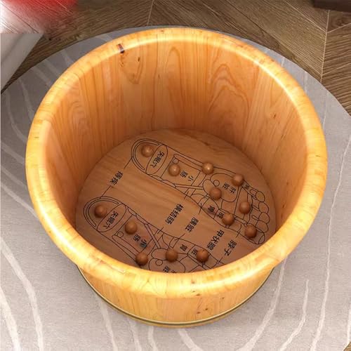Spa de pies de madera con tapa y masajedor miniatura 3