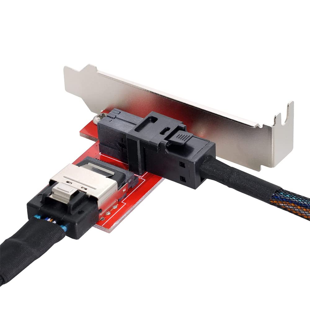 PCI-Express 4.0 Mini SAS SFF-8087 to SAS HD SFF-8643 PCBA Female Adapter with Bracket