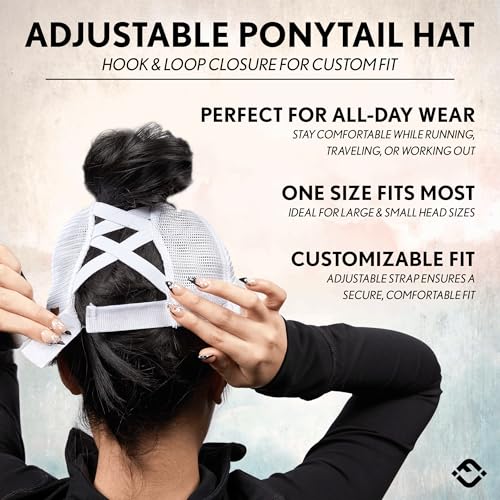 Image of Funky Junque Womens Baseball Cap Dad Hat Ponytail Messy Bun Trucker Ponycap