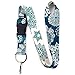 Buttonsmith Denim Lace Premium Lanyard - with Buckle and Flat Ring - Made in The USA