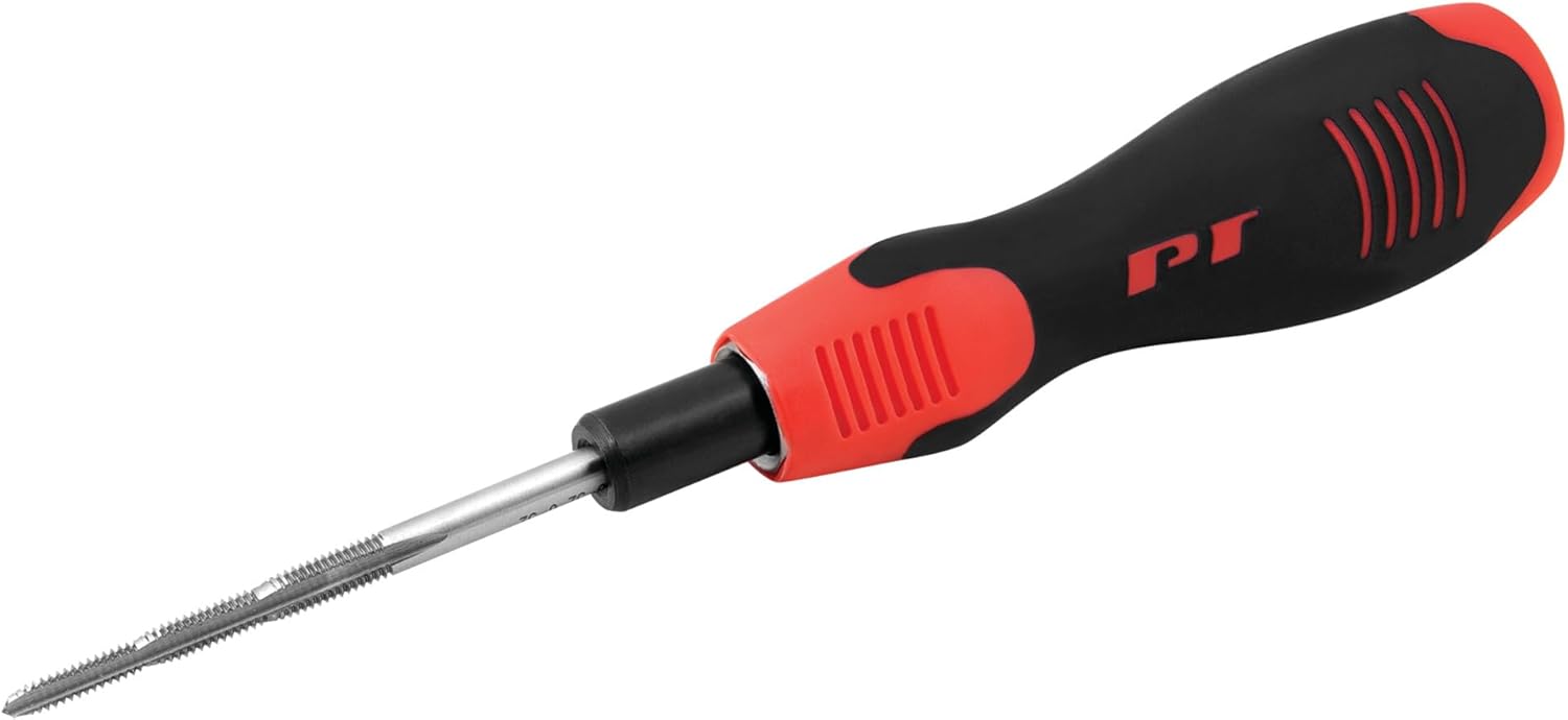 Performance Tool W8650 Double Sided 6-in-1 Tap Tool with Comfortable Handle - 6-32, 8-32, 10-32, 10-24, 12-24 and 1/4-20 Tap Sizes