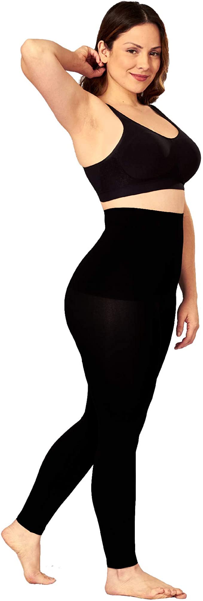 keepcart High Waist Medium Compression Leggings Shapewear Tummy Control and Full Body Shaping for Women (Black)-picture-15