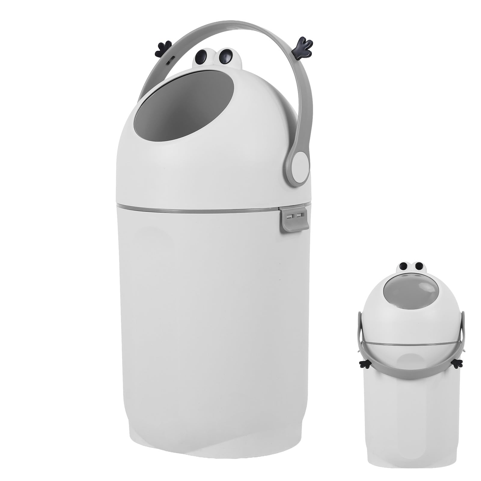 Windeleimer 15L, Geruchsdichter Mülleimer für Babywindeln, Mit Drehverschluss & Kindersicherung, Platzsparender Abfalleimer für Kinderzimmer Bad & Wohnzimmer, 55cm Hoch Grau