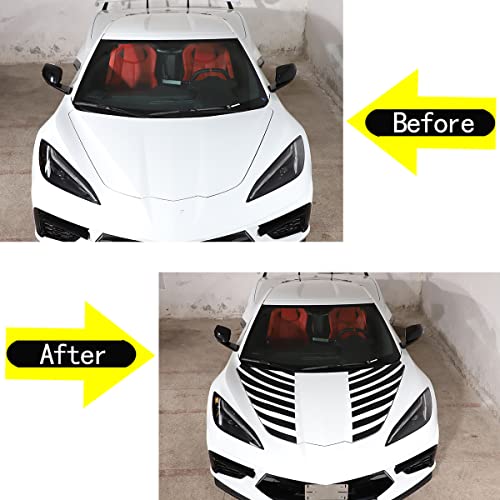 Car Hood Decal Sticker Compatible With Corvette C8 Stingray 2020 2021 2022, Car Engine Cover Sticker Decal Stickers Trim Accessories (Type A) #TOP1