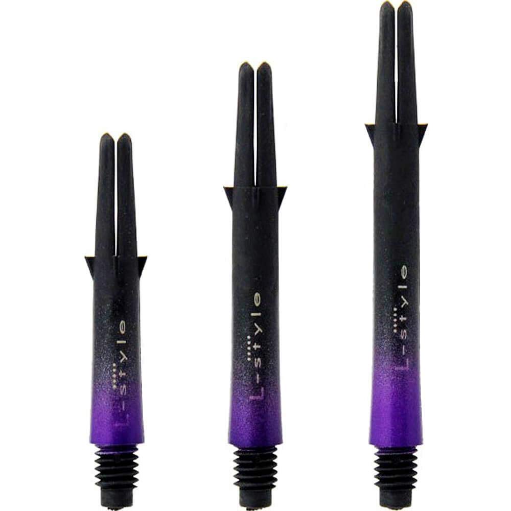 L-style L-Shaft Carbon Locked Two Tone Dart Shafts – Short (190) – Black/Purple – Set of 3